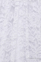 White Lace Off The Shoulder Short Sleeve Corset Wedding Dresses