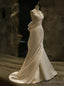 White Mermaid Satin Lace Beading Wedding Dresses