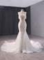 White Mermaid Sequins Beading See Through Wedding Dresses