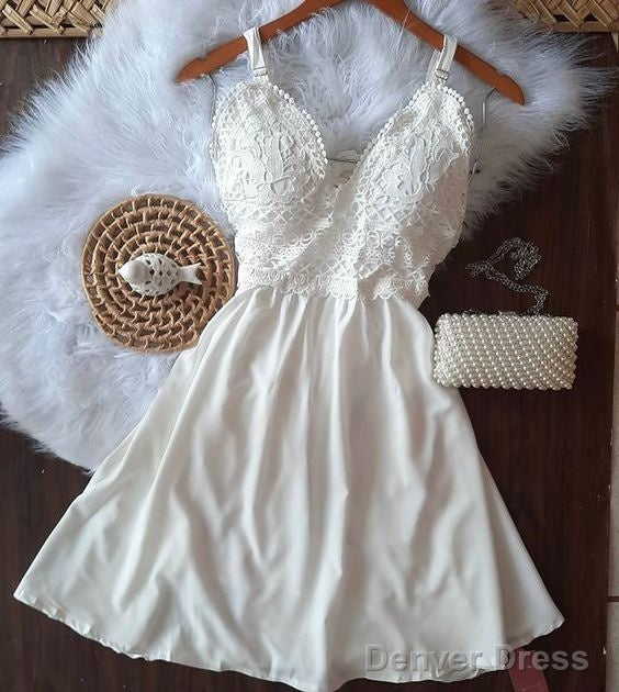 White Party Dress Short Homecoming Dress Main image