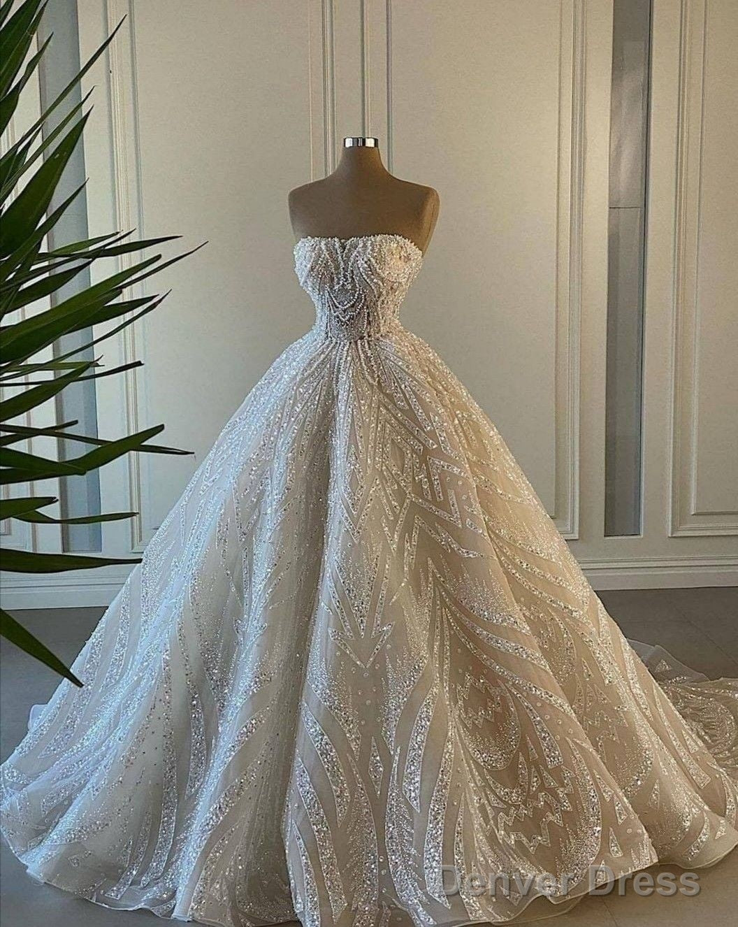 White Prom Dress, Ball Gown Wedding Dress