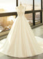 White Satin Ball Gowns Deep V Neck Backless Wedding Dresses