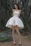 White Satin Short A-Line Prom Dress Homecoming Dress