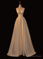 White Satin V Neck Pleats Wedding Dresses