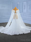 White See Through Tulle Pearls Wedding Dress