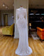White Sequin Pageant Prom Dress Evening Gown