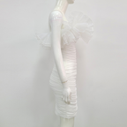 White Short Homecoming Dresses With Rufflues
