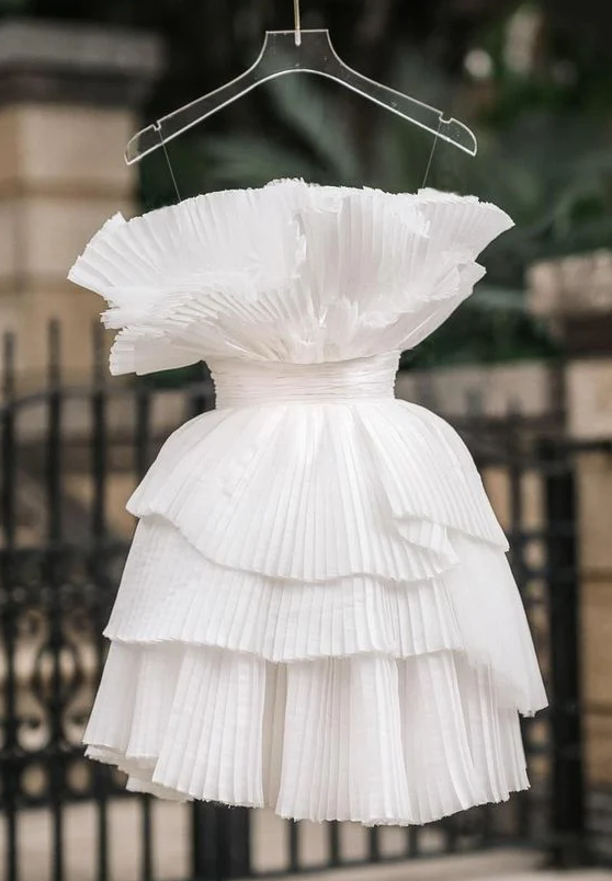 White Short Prom Dress Homecoming Dresses Main image