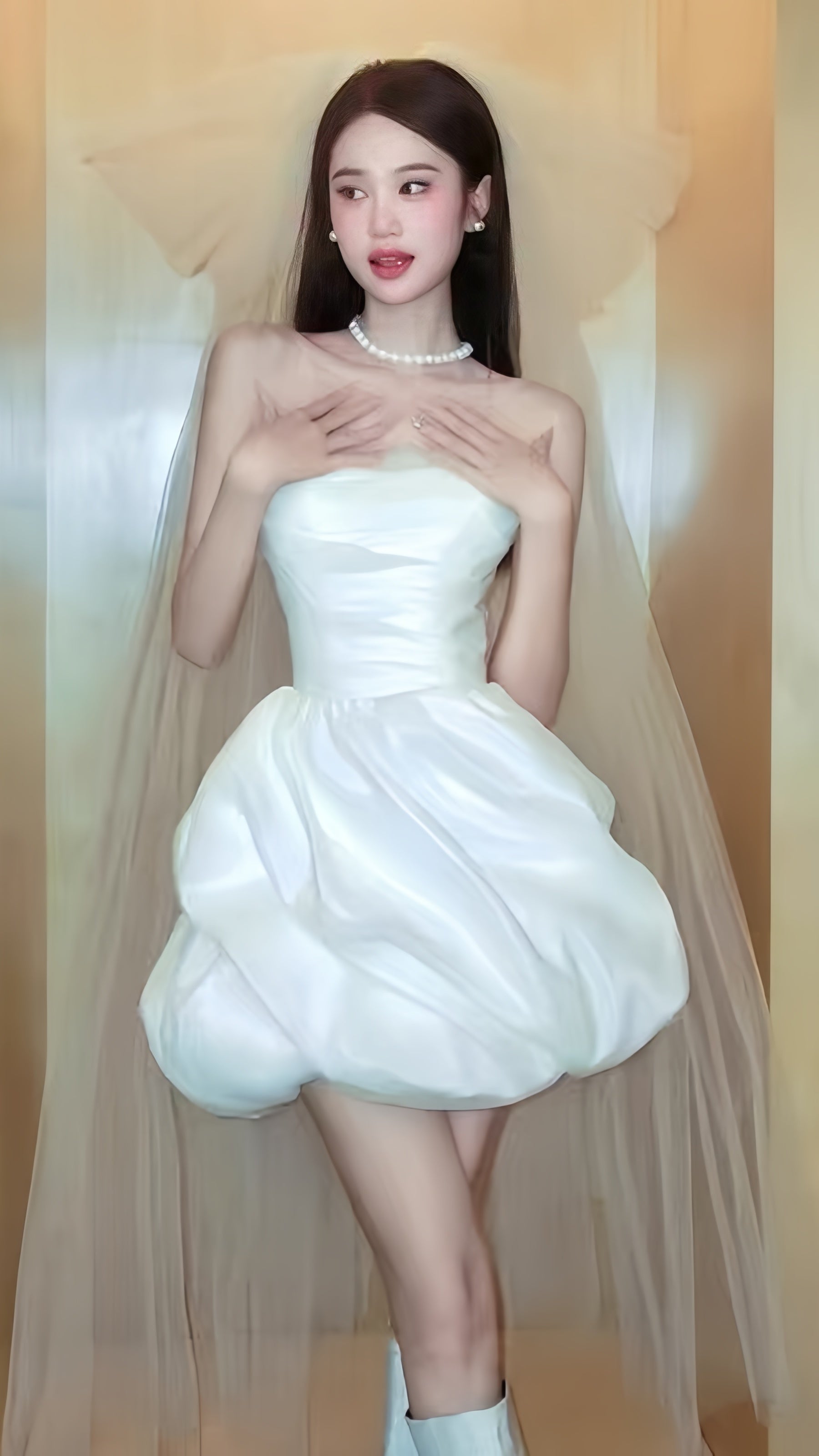 White Short Wedding Dress Satin Bridal Dresses