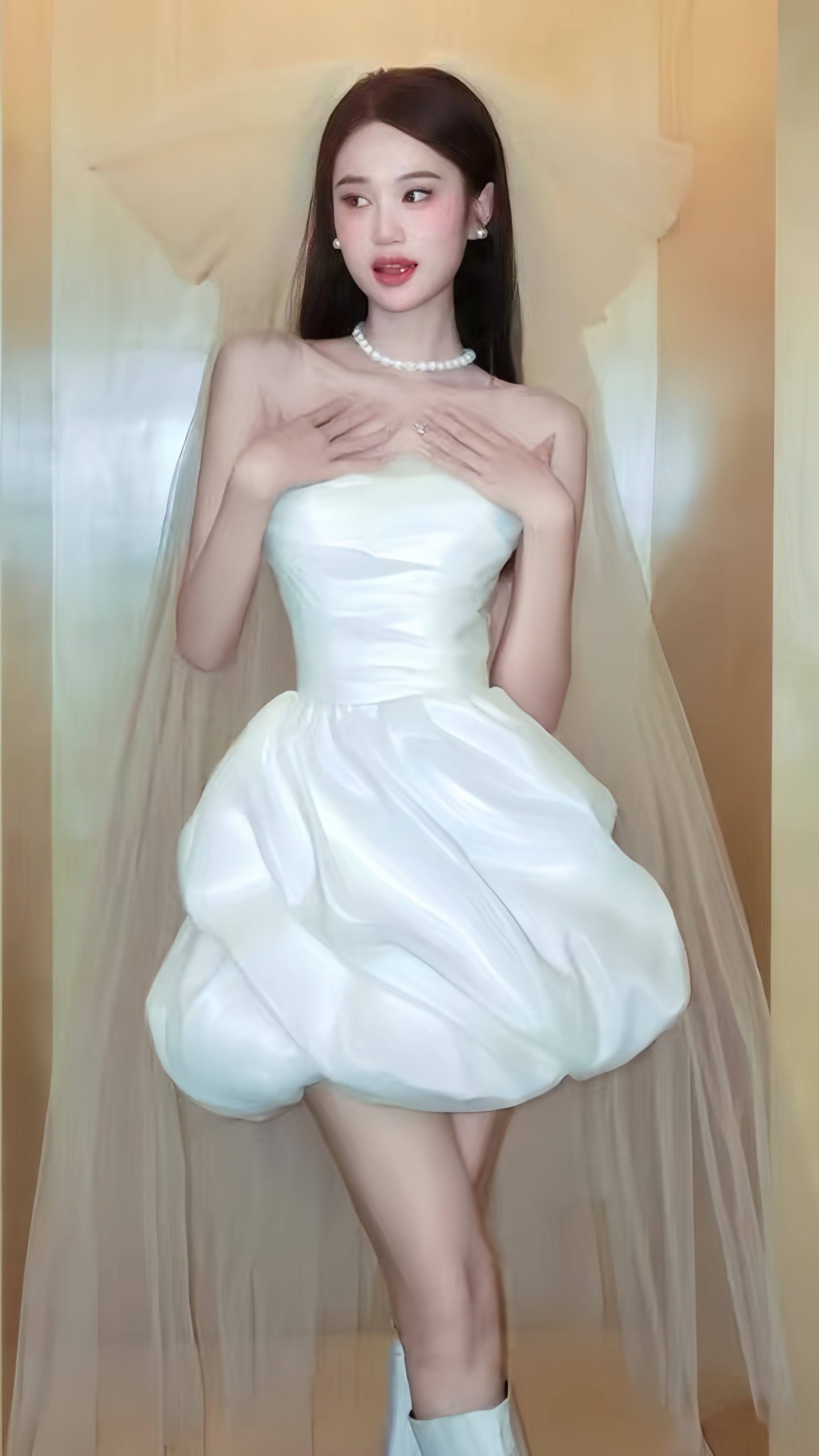 White Short Wedding Dress Satin Bridal Dresses