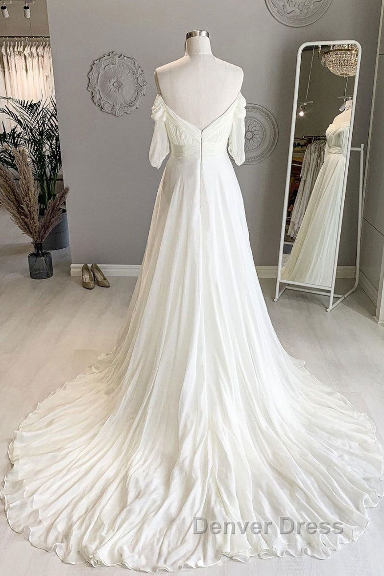 White sweetheart chiffon long prom Dress white Prom Dresses Secondary image