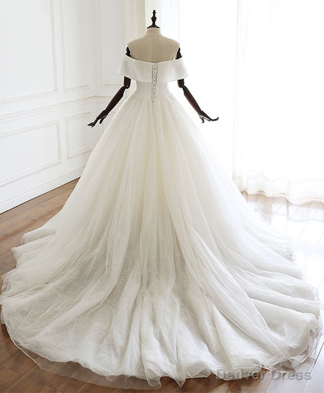 White Tulle Long Prom Dress White Tulle Wedding Dress Main image