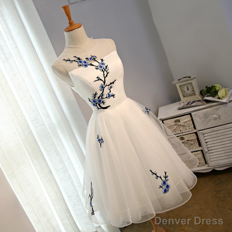 White Tulle Lovely Graduation Dress , Cute Knee Length Party Dress Secondary image