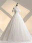 White Tulle Spaghetti Straps Pleats Wedding Dress