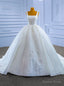 White Tulle Straps Sequins Beading Wedding Dress