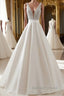 White v neck beads sequin long prom Dress, white Prom Dresses