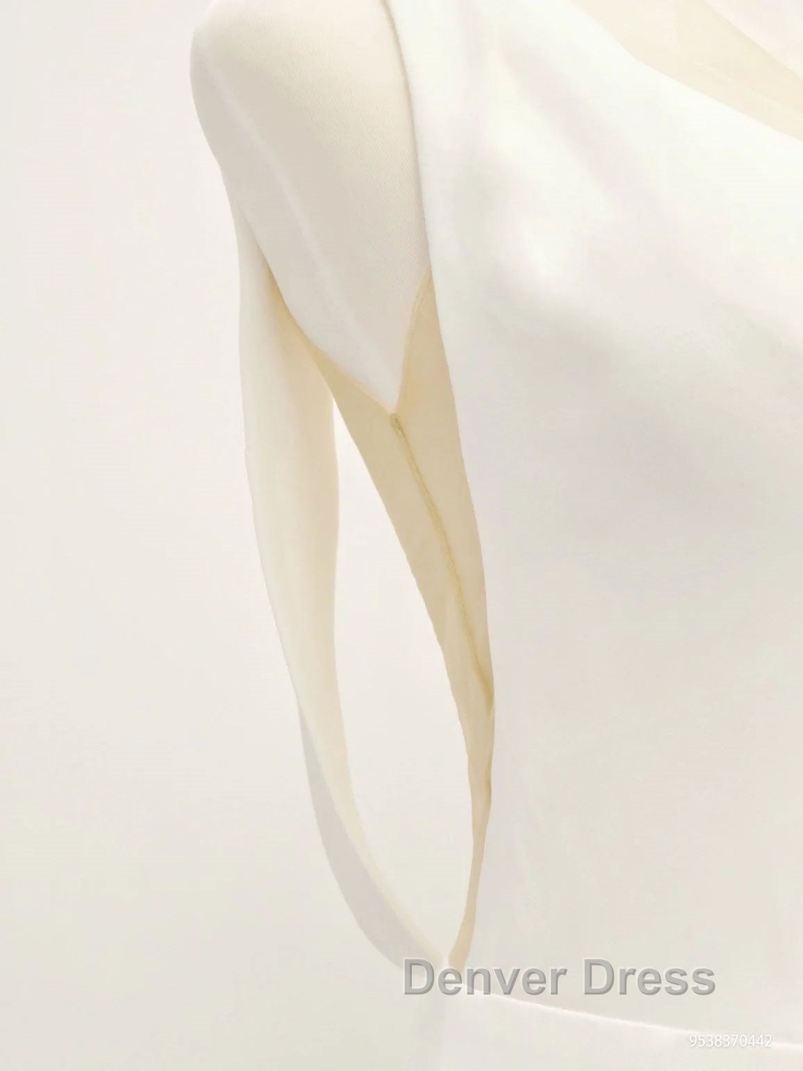 White v neck long prom Dress, white Prom Dresses