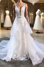 White v neck tulle lace long prom Dress white tulle lace Prom Dresses