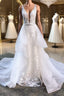 White v neck tulle lace long prom Dress white tulle lace Prom Dresses