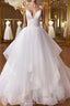 White v neck tulle long prom Dress white tulle Prom Dresses
