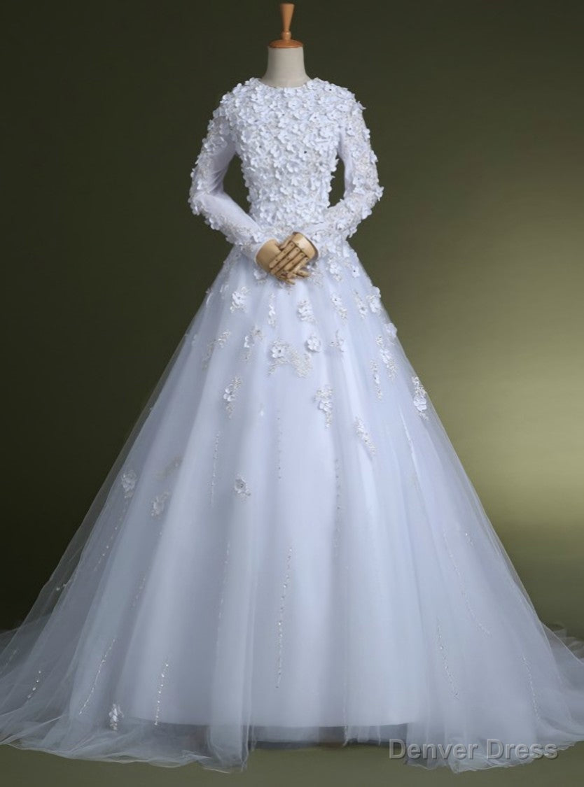 White Wedding Gown floor length bridal Gowns wedding bride Dresses Main image