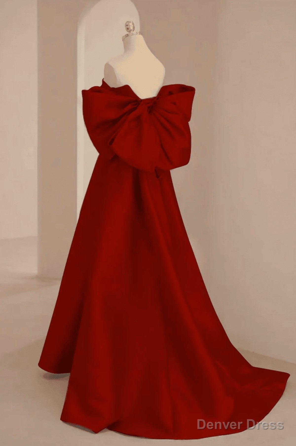 Wine Red Satin Sweetheart Long A Line Prom Dress, Wine Red Prom Dresses
