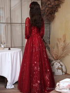 Wine Red Tulle Sweetheart Off Shoulder Prom Dress, Wine Red Tulle Prom Dresses