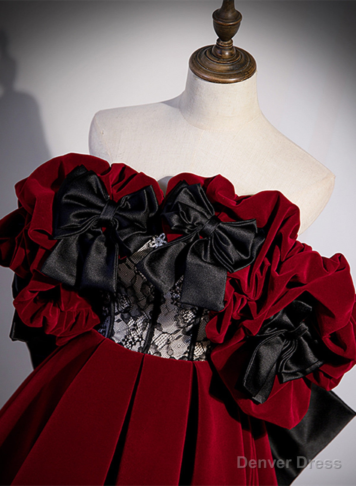Wine Red Velvet Off Shoulder Prom Dress, A Line Floor Length Prom Dresses