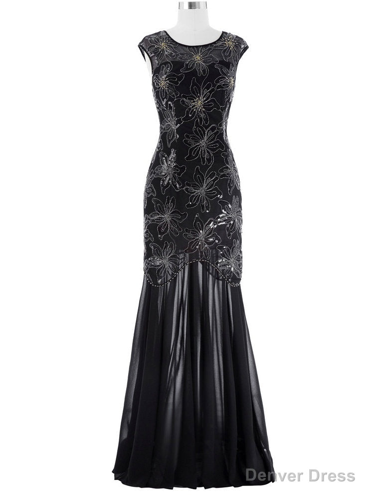 Wonderful Sequins Mother of the Bride Dresses Long Gown Black Formal Dresses