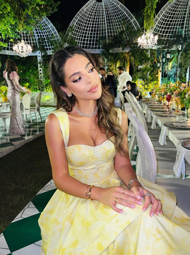 Yellow Layered Satin Long A Line Prom Dresses