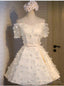 Yellow Off The Shoulder Flower Homecoming Dresses