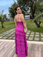 New Purple V-Neck Prom Dress, Graduation Prom Dresses