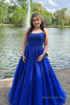 Yellow Tulle Prom Dress with Appliques