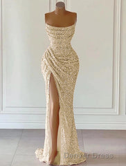 Pink Sheath Sequin Prom Dresses Elegant Dresses Formal Prom Floor Length Sleeveless Strapless Masquerade Dresses