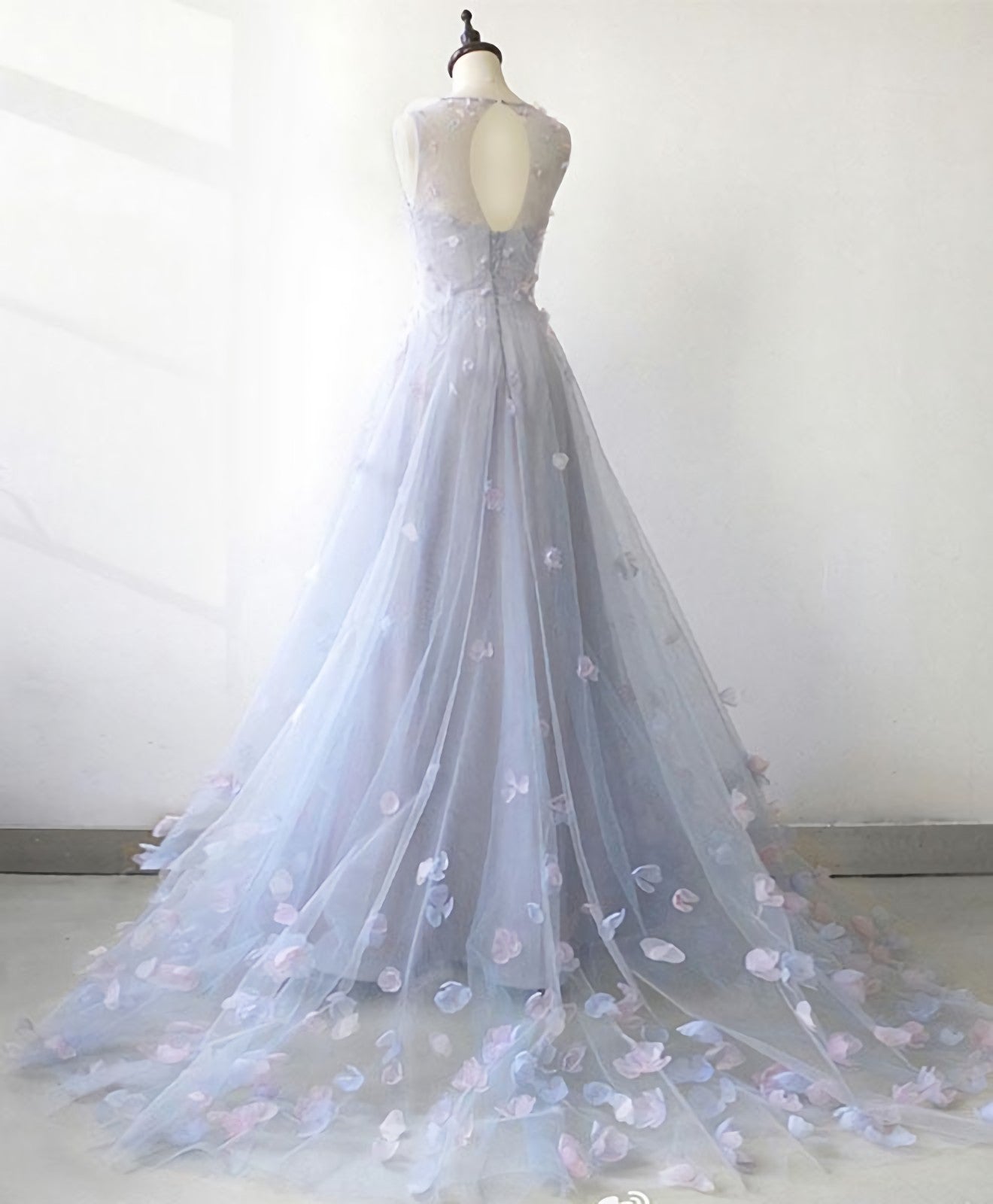 Light Blue Tulle Long Prom Dress Blue Prom Dresses 1