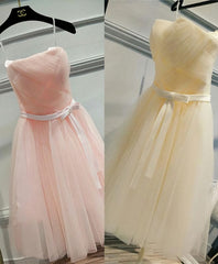 Cute A Line Tulle Short Prom Dress, Bridesmaid Dress