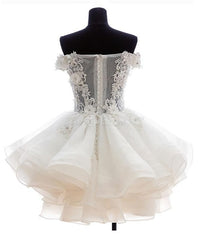 Mini Tulle Lace Short Prom Dress, Homecoming Dress