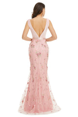Lady Dresses, Sleeveless Prom Dresses, V Neck Formal Gowns 2024