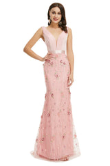 Lady Dresses, ärmlösa promklänningar, V Neck Formal Gowns 2024