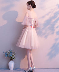 Cute Tulle Round Neck Short Prom Dress, Tulle Homecoming Dress