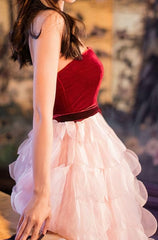 Simple Pink Tulle Long Prom Dress, Pink Evening Dress