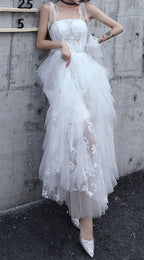 White Sweetheart Tulle Prom Dress, White Formal Dress