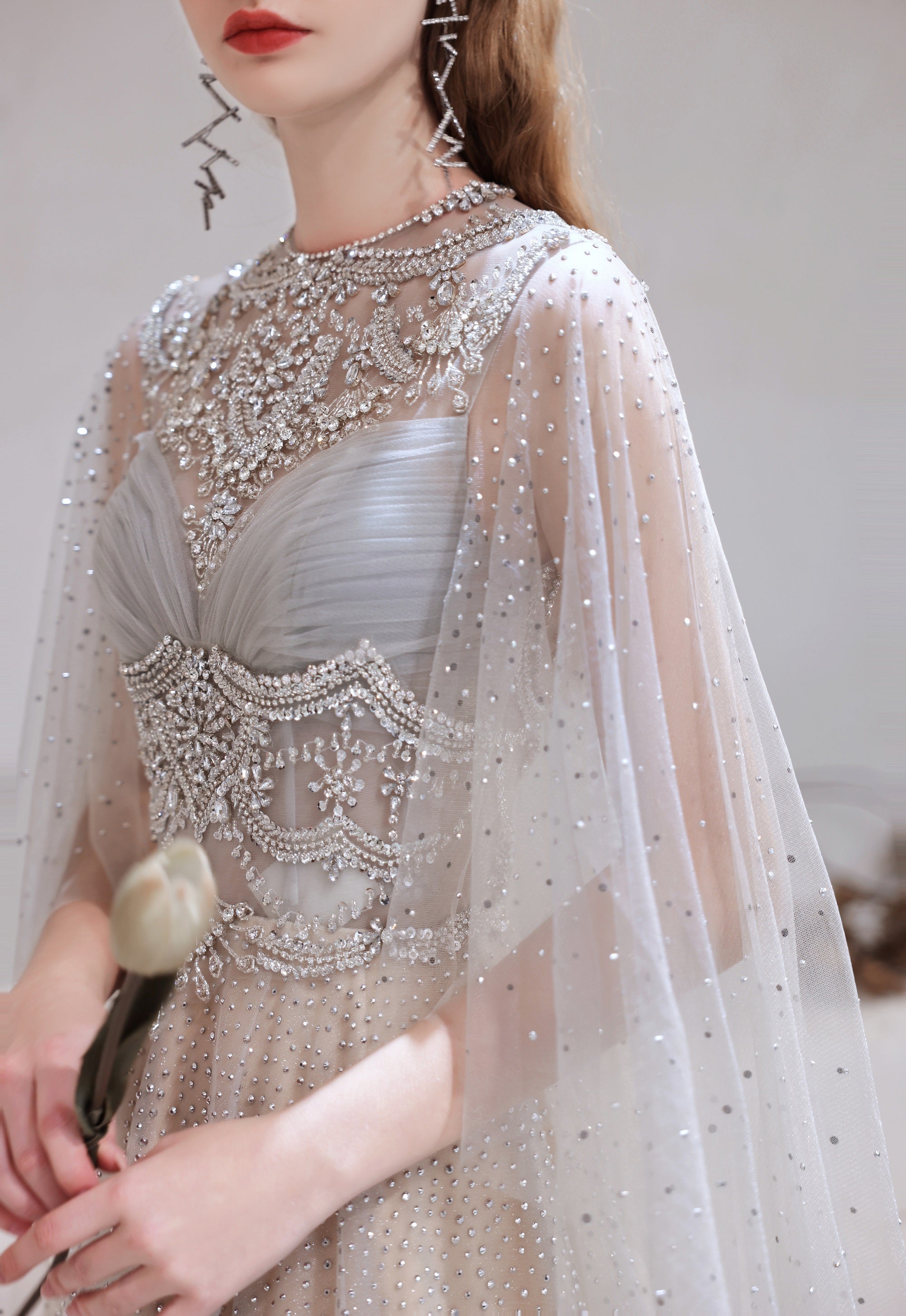 Modest O Neck Long Sleeves Evening Dress, 2023 Long Evening Party Dresses, Women Robe De Luxe Femme A Line Prom Gown