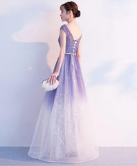 Unique Tulle Long Prom Dress, Tulle Long Evening Dress