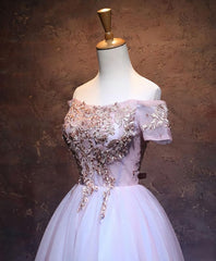 Cute Lace Applique Tulle Short Prom Dress, Homecoming Dress