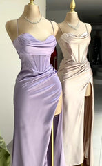 Lilac Long Prom Dresses feestavondjurken