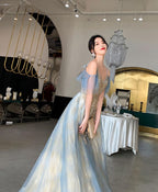 Green Tulle Lace Long Prom Dress, Green Tulle Lace Formal Dress