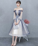 Cute Blue Tulle Short Prom Dress, Blue Tulle Formal Dress