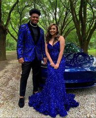 Rochie Royal Blue Sequin Prom