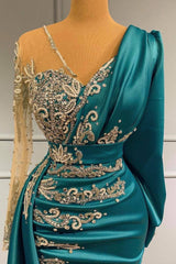Гламурное вечернее платье русалки с длинным рукавом с кружевными платьями для вечеринок